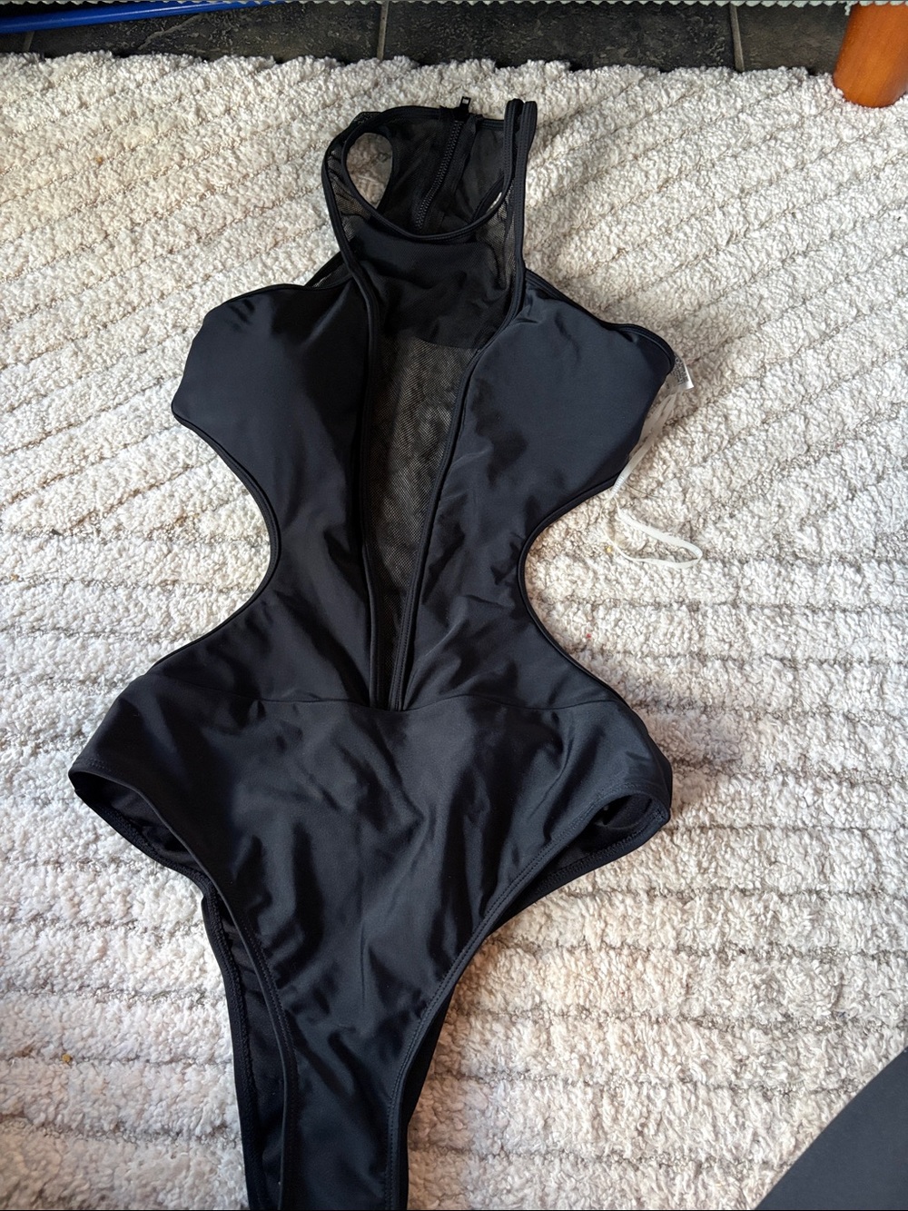 Women’s  Black One-Piece Swimsuit with High Neck